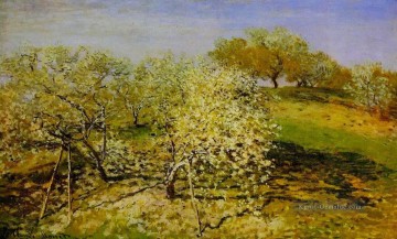  Monet Malerei - Frühling aka Apfelbäume in Blüte Claude Monet